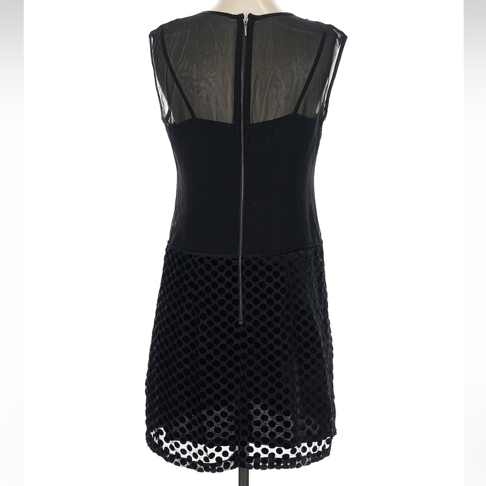 Vintage Nanette Lepore Silk Whimsigoth Black Polka Dot Mesh Goth Dress Size 4 - Picture 6 of 9